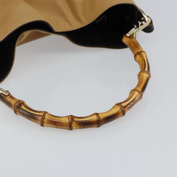 GUCCI Bamboo Web Sherry Line Bag Canvas 2way Beige 001 4058 1705 Auth 142842 - Picture 7 of 16